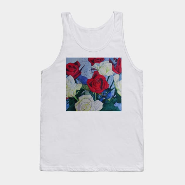 red and white roses Tank Top by Chrisprint74